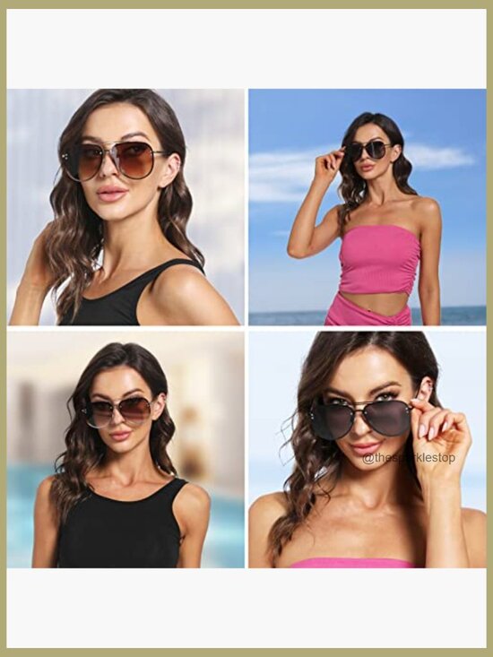 Oversized Aviator Sunglasses with Polarized Lenses and UV Protection main image 7